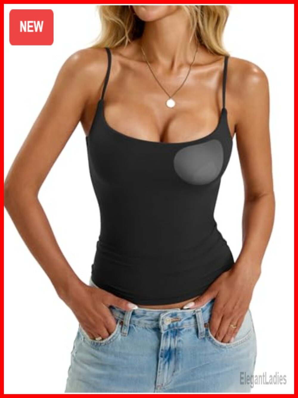 EasyGala Padded Camisole Tank Top Double Lined Built in Bra Slim Fit